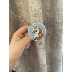 Брошка Лейди Гъска ръчна изработка